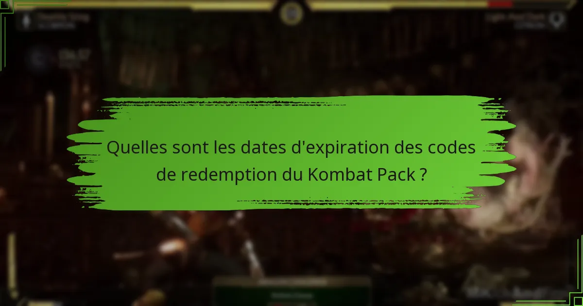 Quelles sont les différences entre les codes du Kombat Pack et les autres codes ?